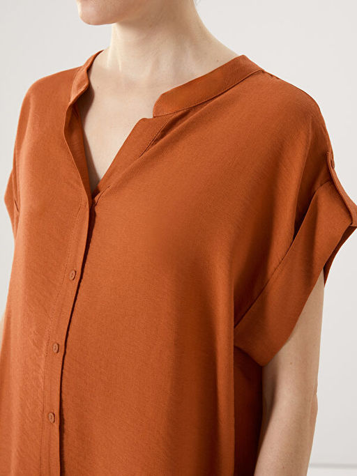 Ka??k Yaka Oversize Kad?n Bluz