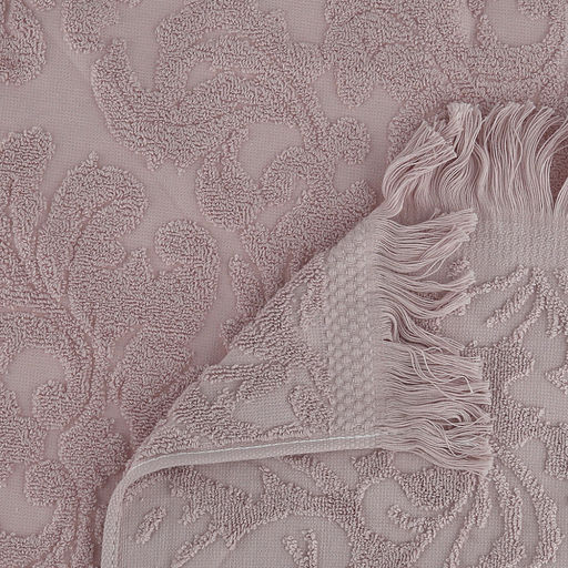 Полотенце махровое "Вензель" 50х90см, хлопок 100%, с бахромой, светло сиреневый (Китай)