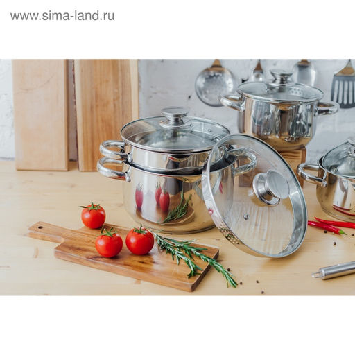 Кастрюля Magistro Klimena, 4.6 л, AISI - 201, крышка-дуршлаг, носик для слива, капсульное дно, индукция, нержавеющая сталь  фото 10