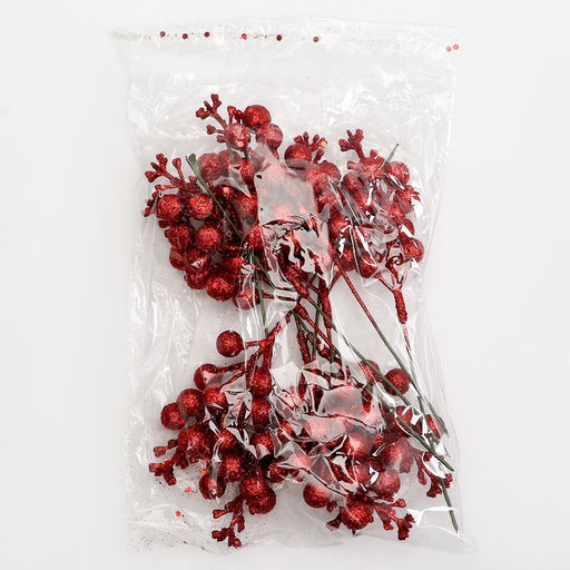 Цена за 10 шт. Ягоды для декора, красные, 4.5×4.5×20 см