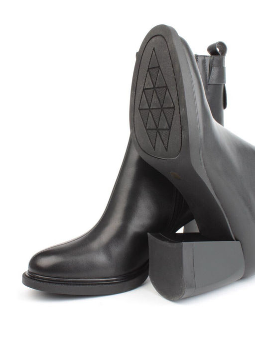 04-M3-1464 BLACK Ботильоны зимние женские (натуральная кожа, натуральный мех)