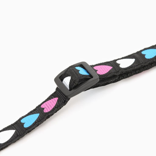 Ошейник двухслойный с фастексом Сердечки 30 х 1 см, чёрный - Пижон фото 7