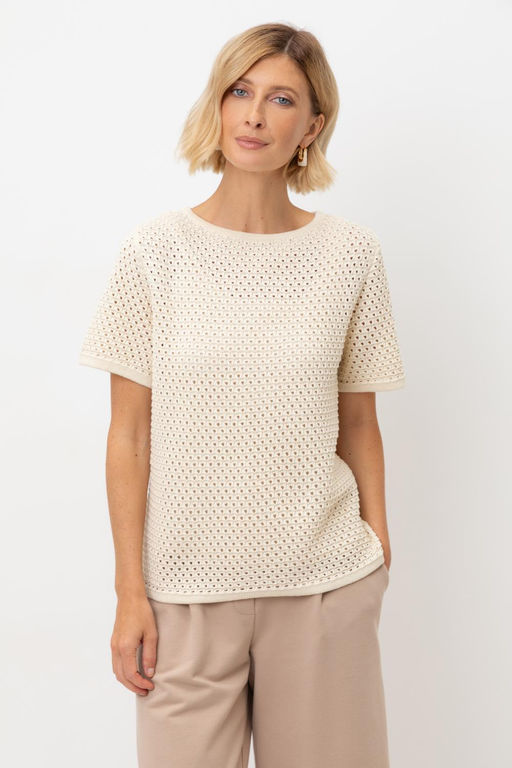 ЕВ 30221/молочный джемпер жен