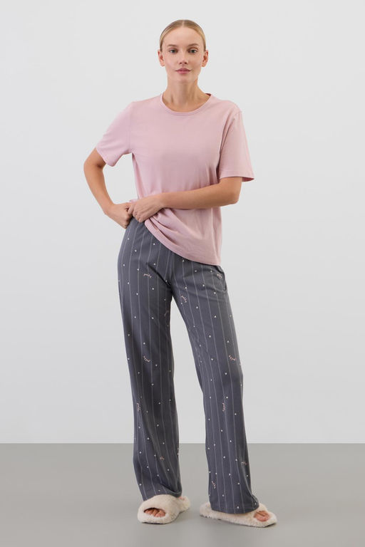 Е 20181/розовый лед,полоски и сердечки пижама жен - Very neat фото 5