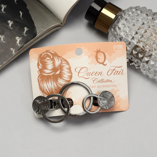 Цена за 2 шт. Заколка - автомат для волос «Либерти», круги, 7.5 см, серебро