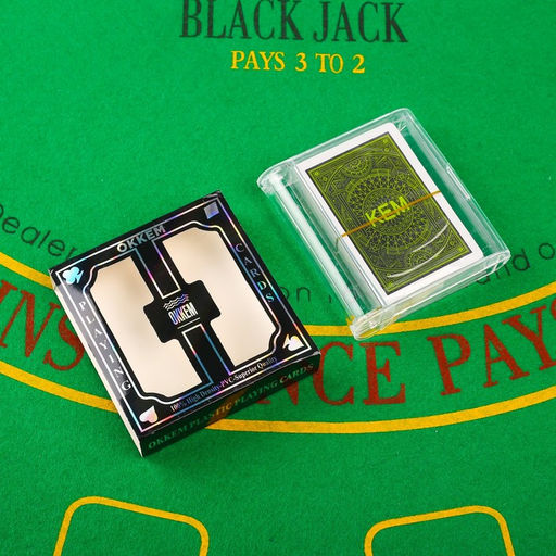 Карты игральные пластиковые Okkem 55 шт, 30 мкм, зеленая рубашка - Simaland фото 3