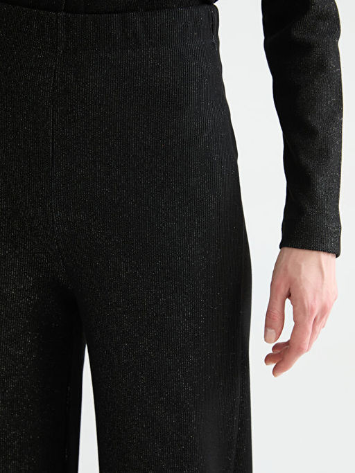 Beli Lastikli Parlak G?r?n?ml? Kad?n Pantolon