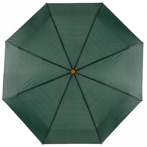 Зонт механический "Моно" плащевка, 8 лучей, д/купола 98см, 3 сложения, 24см в сложенном виде, пластмассовая ручка, темно-зеленый, 230гр (Китай)