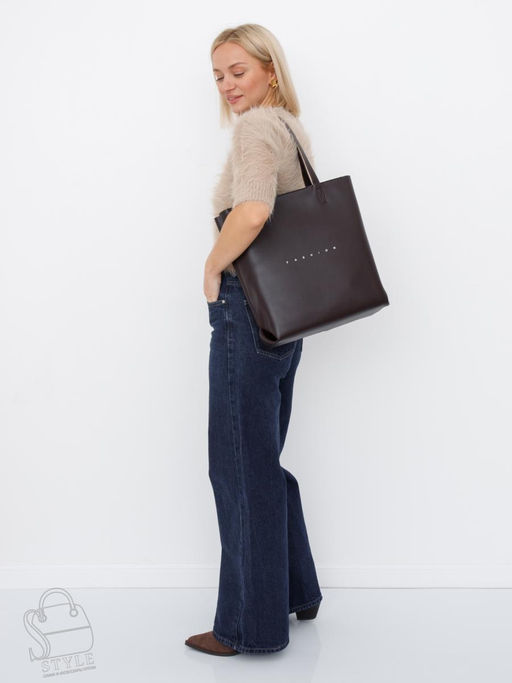 Сумка женская кожаная 6063L coffee Polina&Eiterou