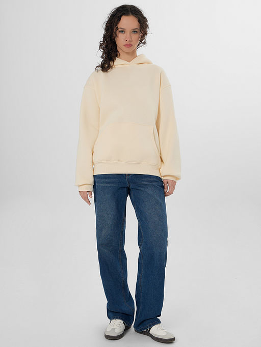 Худи женское бежевое из футера с начесом - Mark formelle фото 3