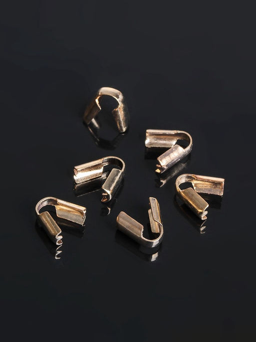 Цена за 2 шт. Концевик-зажим СМ-296-2, набор 20 шт., 1?0.8?0.4 см, цвет золото