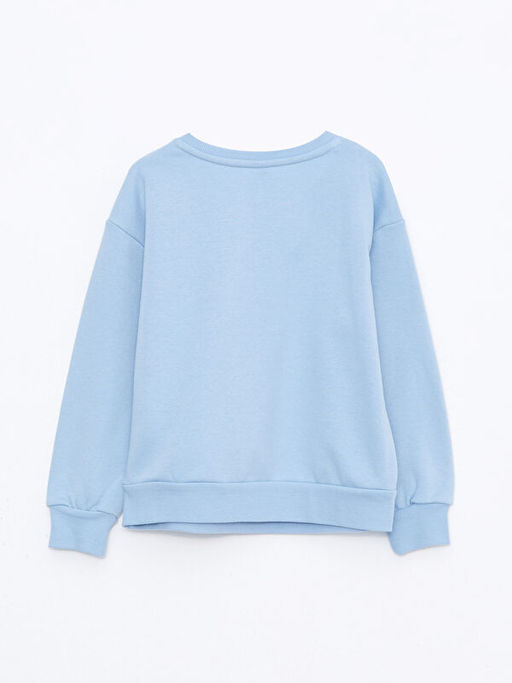 Bisiklet Yaka Bask?l? Uzun Kollu K?z ?ocuk Sweatshirt - Waikiki фото 2