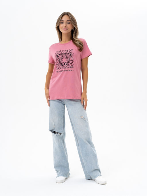 Футболка хлопок 100%,розовая