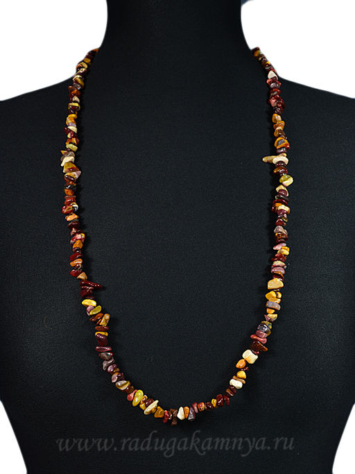 Бусы крошка 80см из яшмы мукаит