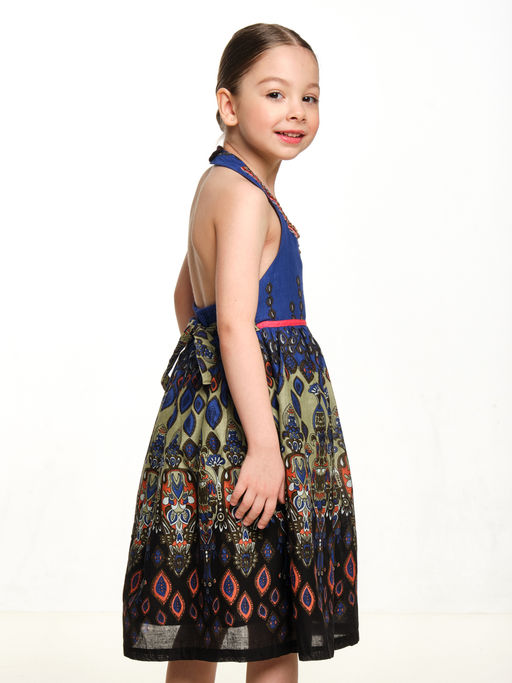 Платье Boho для девочки 33-2108 синий - Mini maxi фото 2