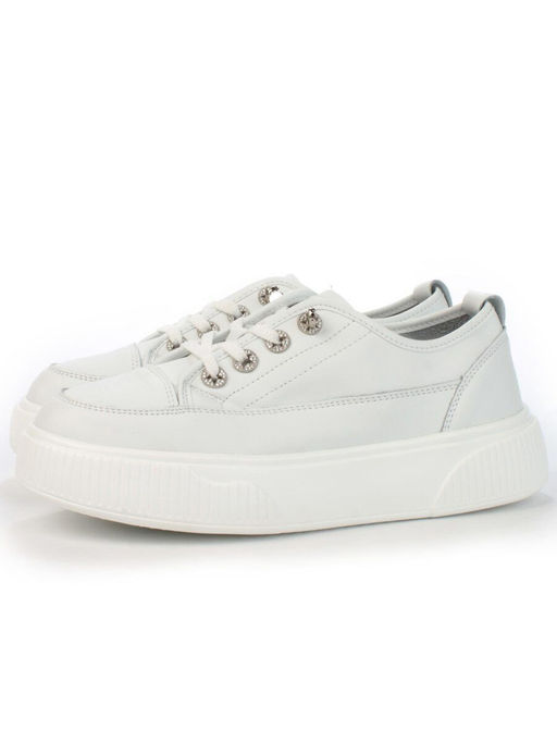 05-SD8-1D WHITE Кроссовки женские (натуральная кожа)