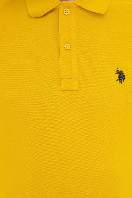 Мужская темно-желтая базовая футболка с воротником поло Неожиданная скидка в корзине - U.s. polo assn фото 5