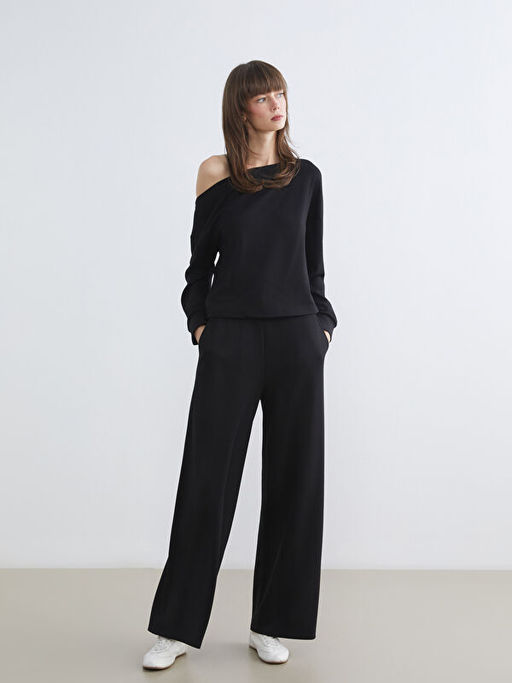 Kay?k Yaka Oversize Kad?n Sweatshirt