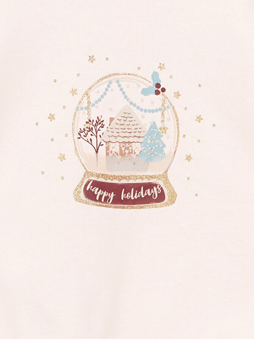 Bisiklet Yaka Uzun Kollu Bask?l? K?z Bebek Sweatshirt 2li - Waikiki фото 3