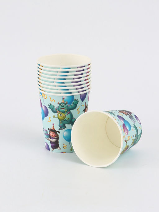 Цена за 10 шт. Стакан одноразовый бумажный 250 мл, Монстры