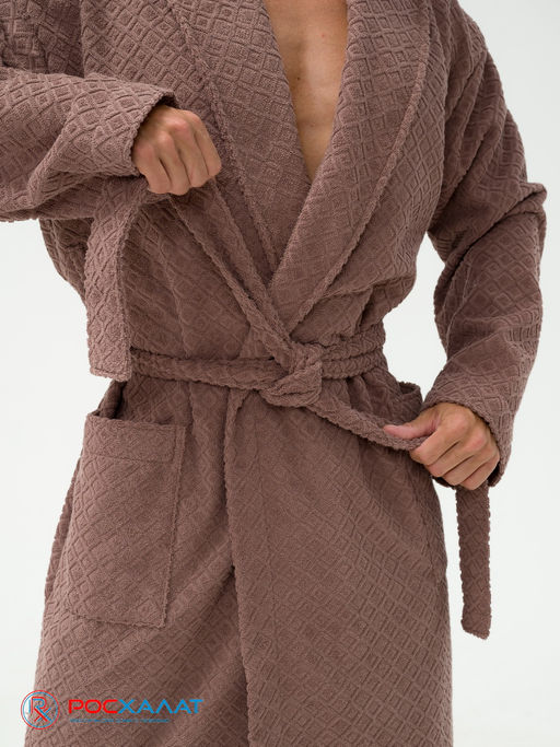 Жаккардовый мужской махровый халат с шалькой МЗ-11 (118)