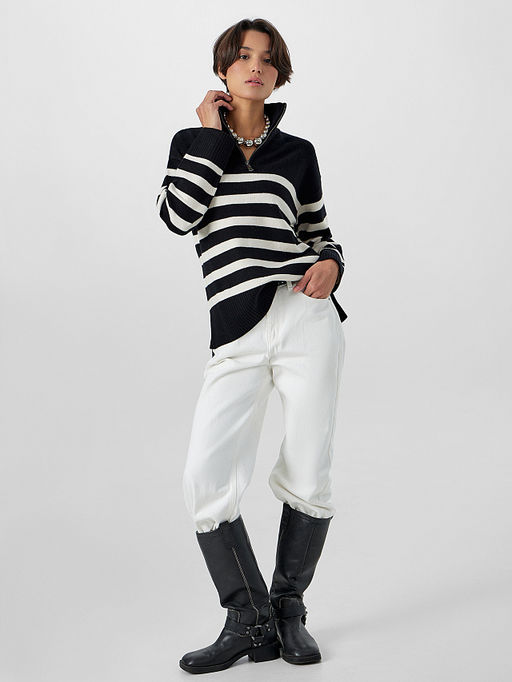 Джемпер женский черный в полоску - Mark formelle фото 5