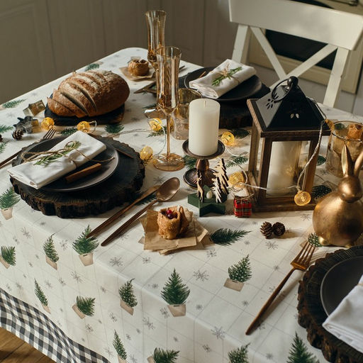 Скатерть новогодняя «Этель» Happy New Year 149×110 см с ГМВО, 100% хлопок, 190 г/м²