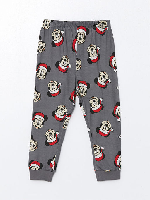 Beli Lastikli Mickey Mouse Bask?l? Erkek Bebek Pijama Alt