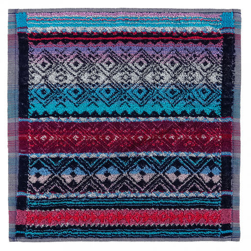 Салфетка кухонная 33х33см, махровая, пестротканая, плотность 420гр/м2, хлопок 100%, "Ромбы" (Россия)