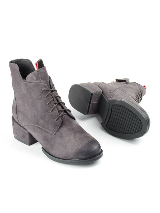 04-R178-2 GREY Ботинки зимние женские (натуральная замша, натуральный мех) - Фабричный китай фото 18