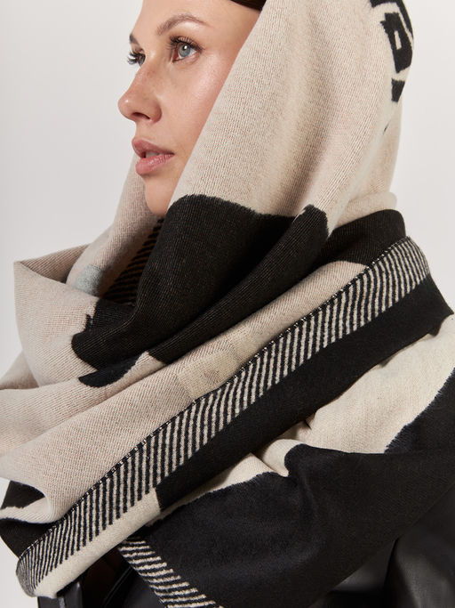 в составе ШЕРСТЬ  и КАШЕМИР Большой, мягкий, теплый  двусторонний палантин - Tantino фото 8