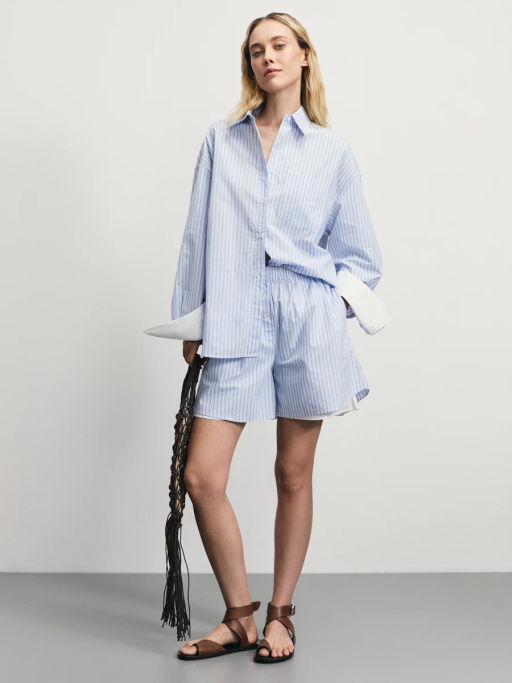 Рубашка с двойными манжетами из хлопка / Zarina  фото 2