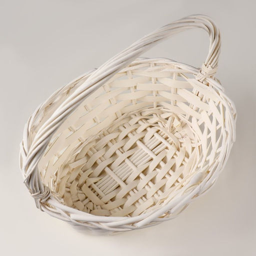 Корзина плетёная для хранения, ива, овальная, белая, набор 3 шт.