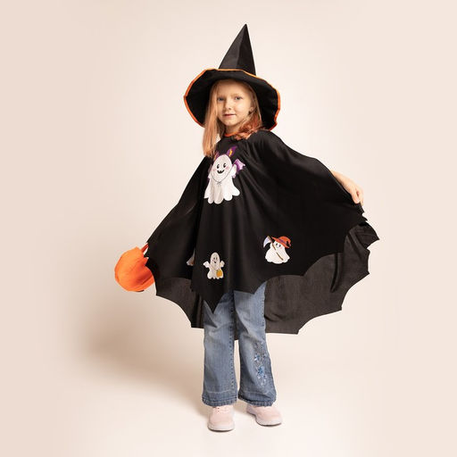 Карнавальный костюм на хэллоуин «Кошелёк или жизнь?»: накидка, шляпа, сумка, чёрный