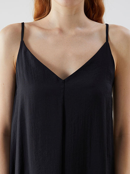 V Yaka Modal Kar???ml? A Kesim Elbise