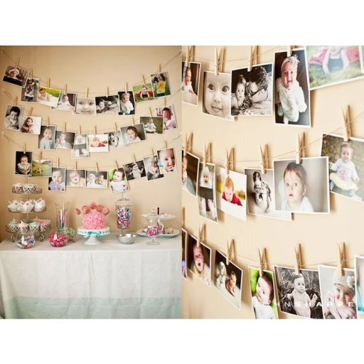 Цена за 6 шт. Набор для оформления "Натуральные прищепки" (10 прищепок 4,5 см, веревка 2м)