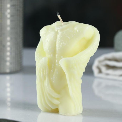 Фигурная свеча "Торс мужской с крыльями" молочная, 10см