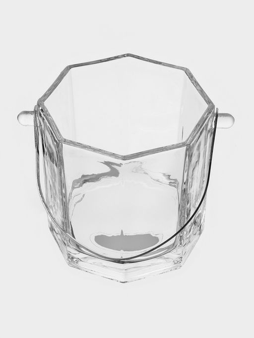 Ведро для льда «Октогон», 900 мл, 15×13×12.5 см, с щипцами, стекло, прозрачное