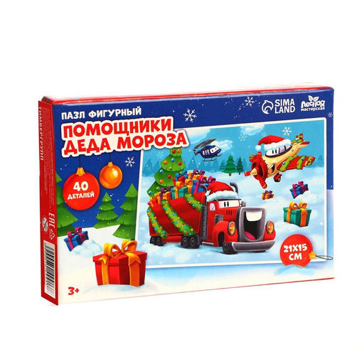 Пазл новогодний Помощники Деда Мороза - Лесная мастерская фото 2