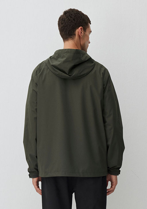 Kapusonlu Haki Ceket - Mavi фото 5