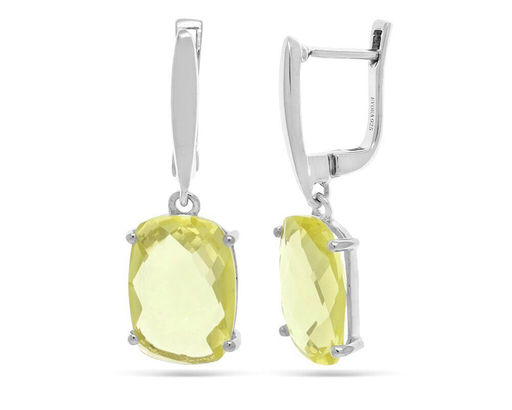Серьги из серебра лимонный топаз, Амур