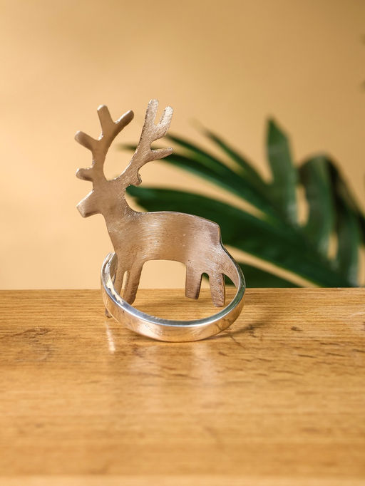 Цена за 6 шт. Кольцо для салфеток Лесной олень, 7.5?4.4.5?4.5 см, латунь, никелевое покрытие