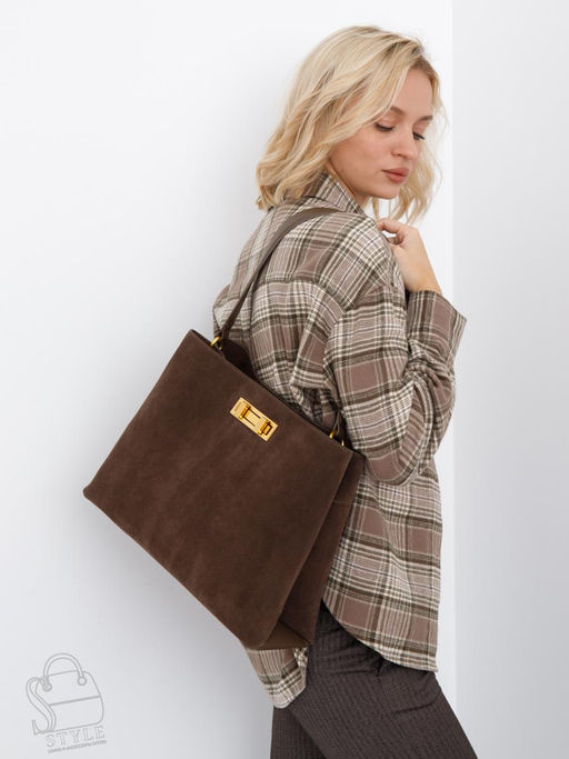 Сумка женская кожаная 1087MF khaki Polina&Eiterou