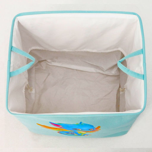 Корзина для хранения игрушек с затяжкой на веревке, 40?50?48 см, голубая - Школа талантов фото 9