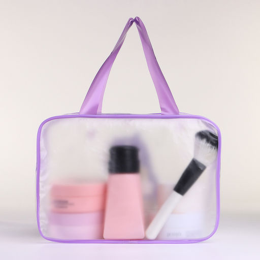 Косметичка-сумка на молнии для бассейна, с ручками, с принтом Единорог, сиреневая - Simaland фото 2