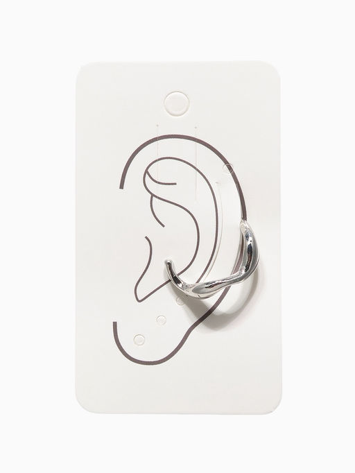 Серьга кафф «Мятый металл», цвет серебро