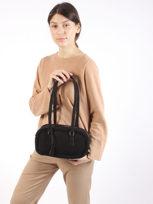 LACCOMA сумка P5821-1-черный эко кожа, искуственный мех полиэстер фото 6