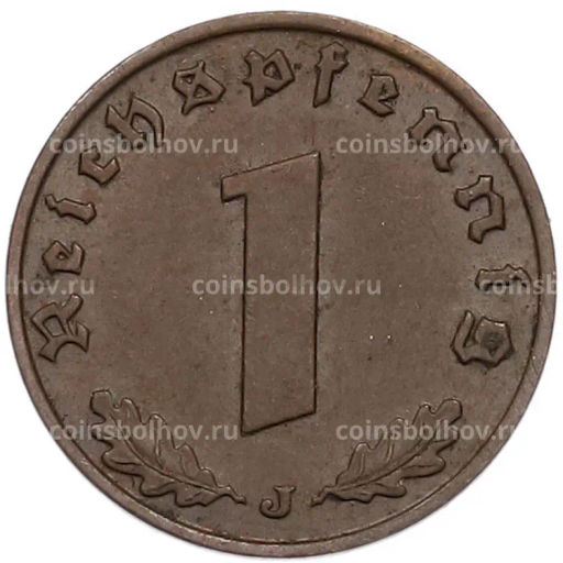 Монета 1 рейхспфенниг 1938 года J Германия