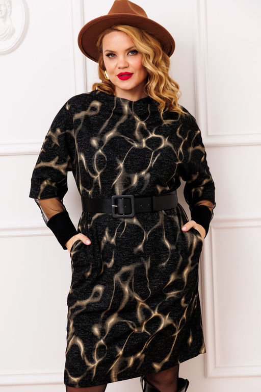 Платье AGATTI 5814 Черный с золотом фото 2