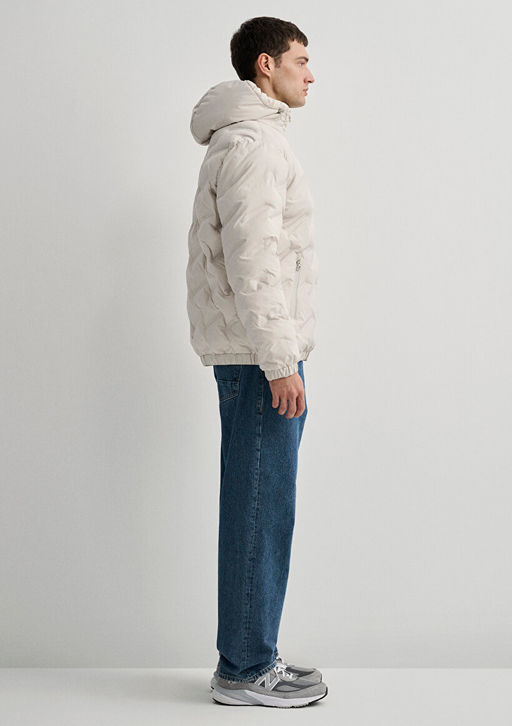 Kapusonlu Bej Ceket - Mavi фото 7